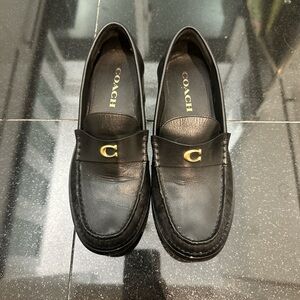 Coach Jolene Penny Loafers in black leather